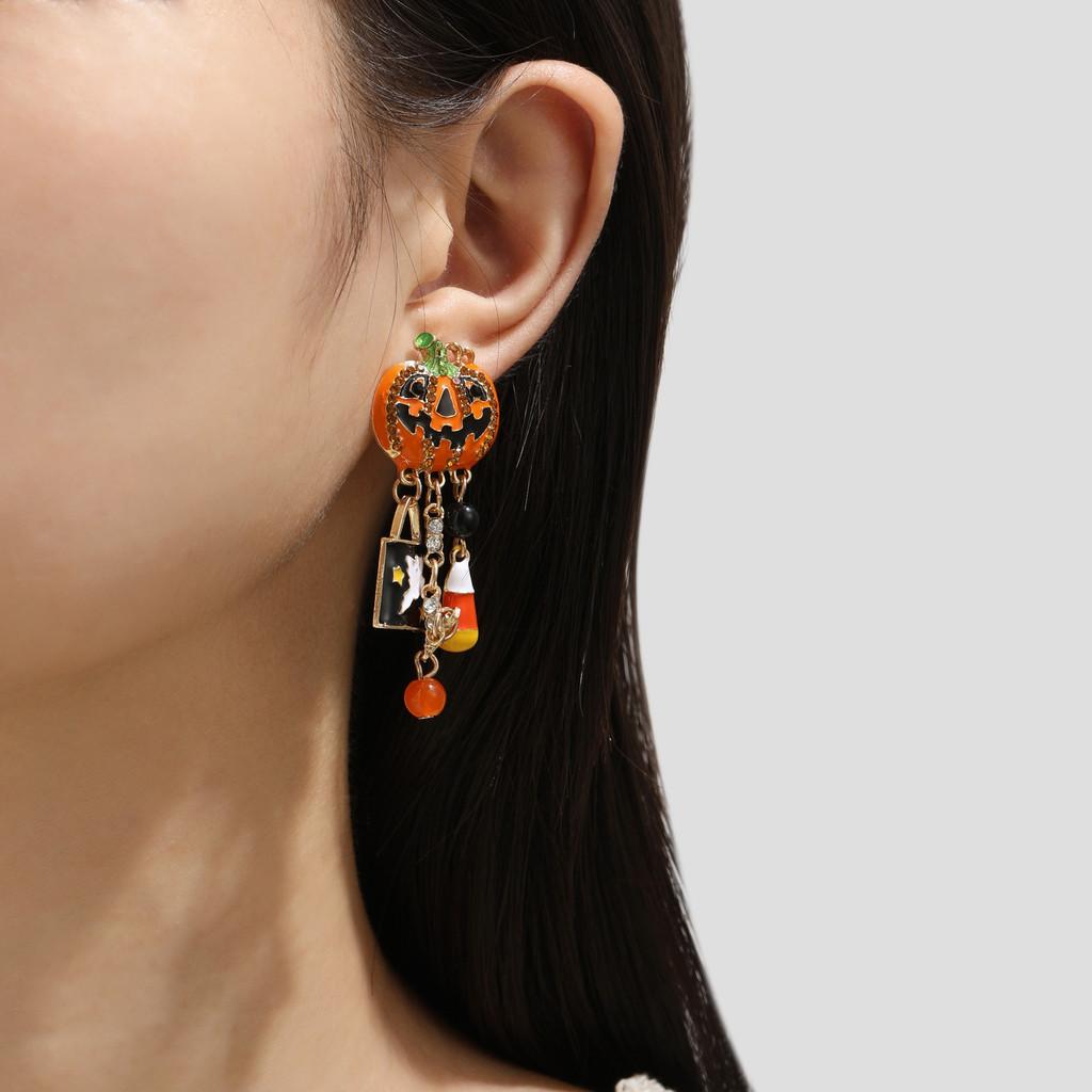 Halloween Pumpkin Stunning Ghost Earrings With Elegant Tassels And Sparkling Zircon Women For