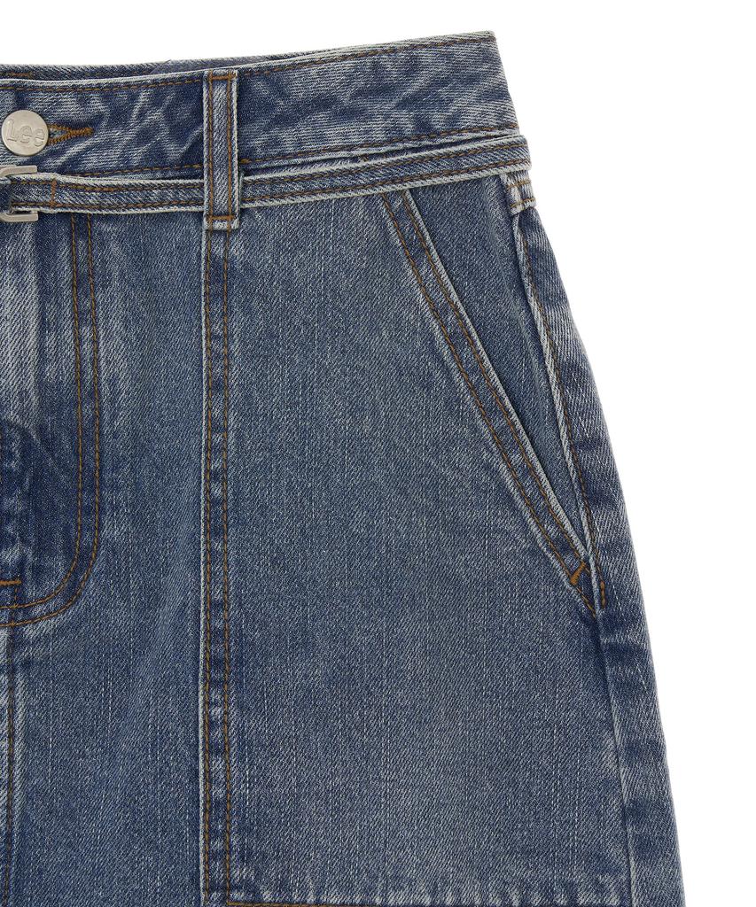 Lee Midi Denim Belt Skirt Indigo Medium