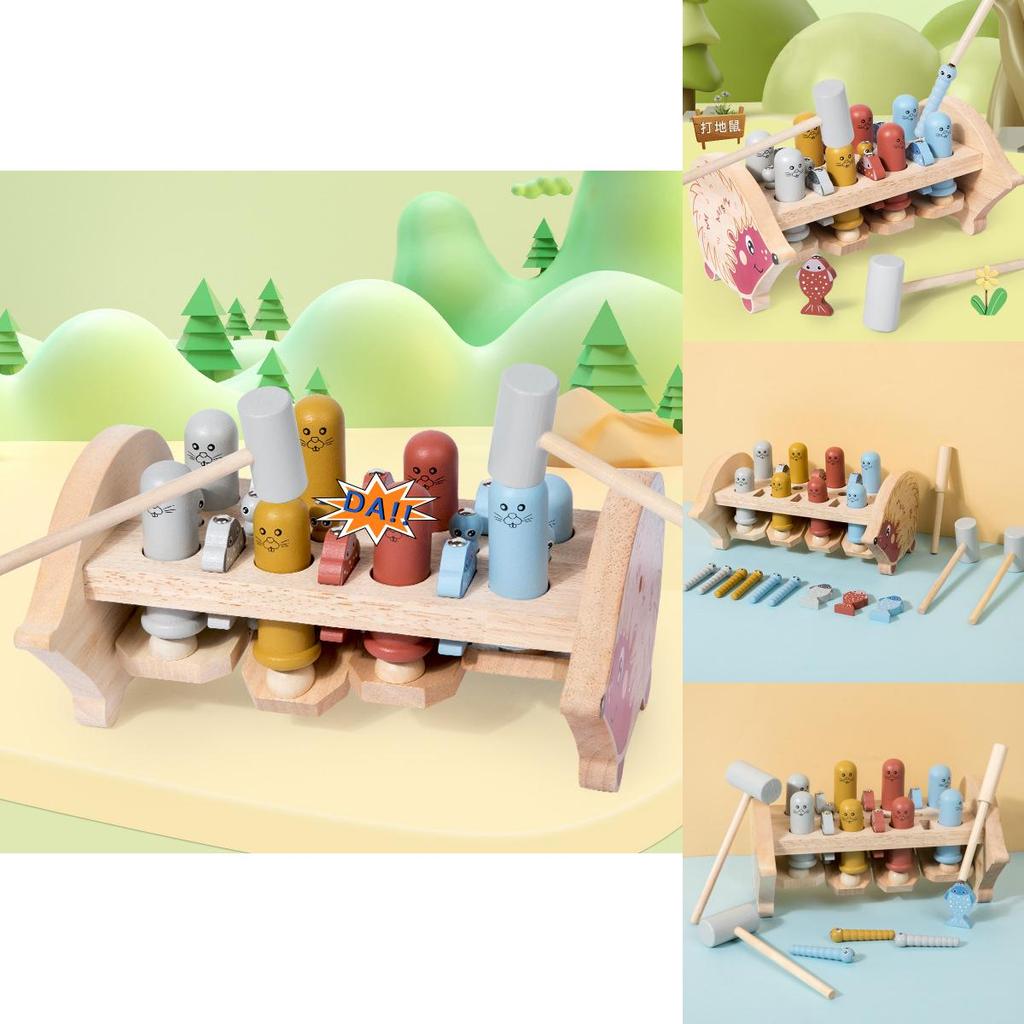 Wooden Fishing And Groundhog Children Puzzle Toys For Early Childhood Learning
