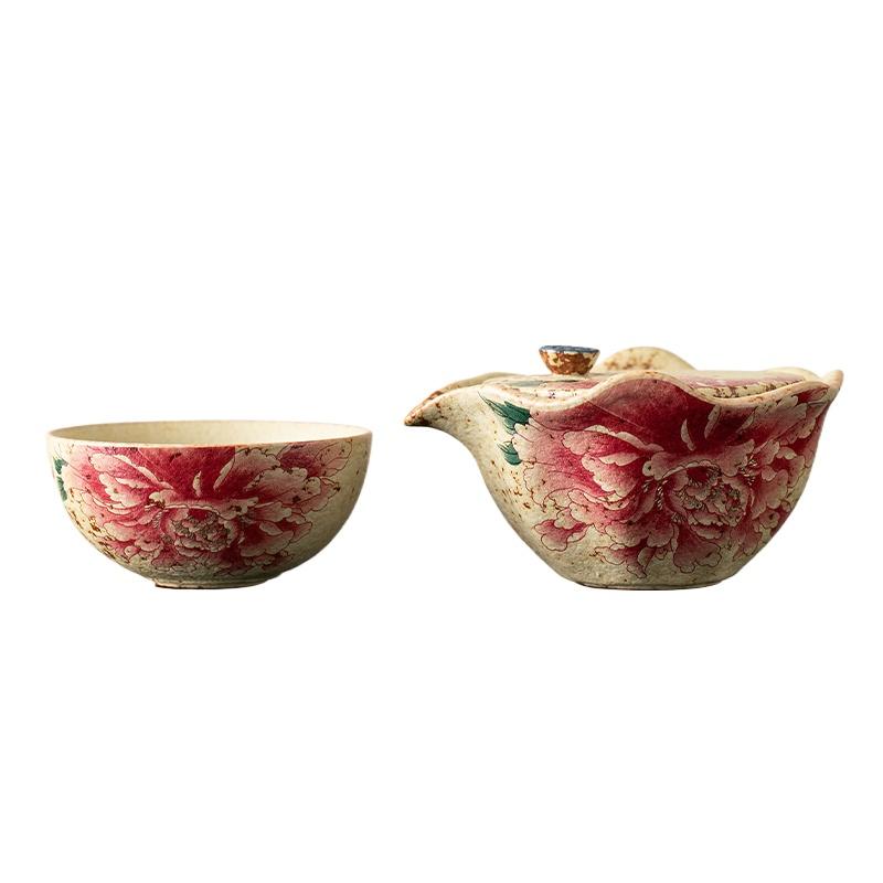 Keramik-Teekanne Wabi-Sabi-Stil Handgefertigt Kleine Retro-Pfinsten-Teekanne Für den persönlichen Gebrauch Zen-Teegeschirr Japanische Teezeremonie