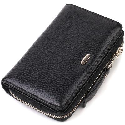 Classic Medium Size Women's Wallet Made of Genuine Leather CANPELLINI 21912 Black