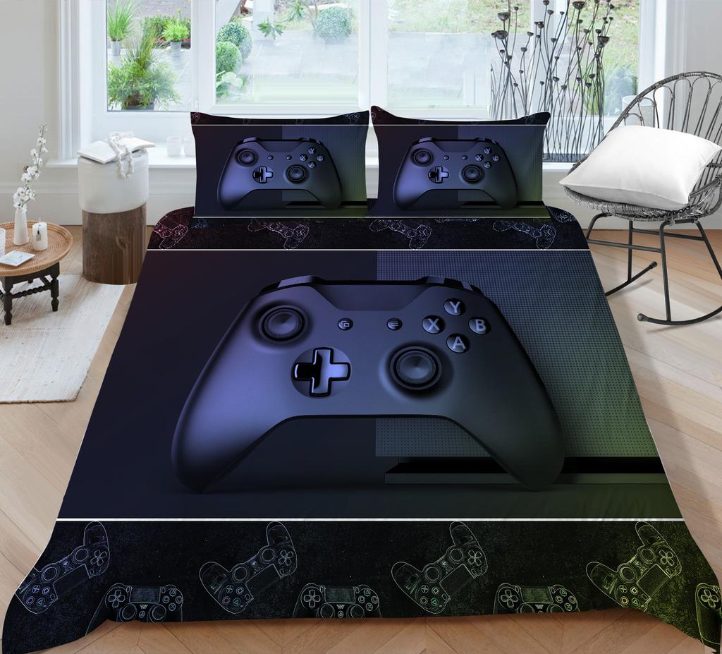 3D Game Mouse Print Home Bedding Set Bedroom Children's Game Player Quilt Cover Pillow Cover Bed Sheet/Double King 2/3 Piece Bedroom Decoration