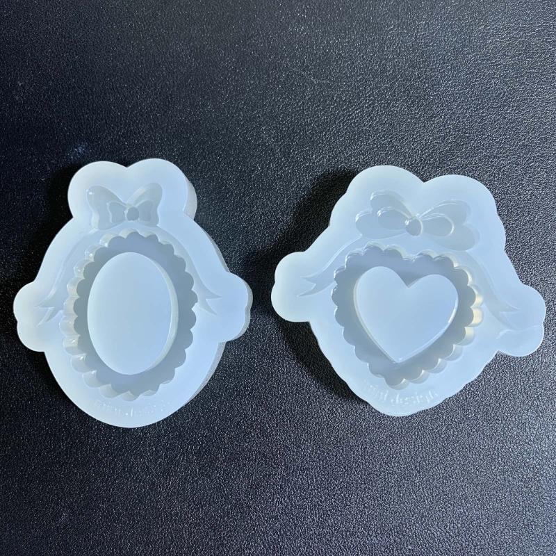 Bowknot Ornament Quicksand Silicone Mold Keyring Pendant Handmade Decoration Mold for Valentines Day Birthday Gift