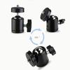 Mini Metal Ball Head Tripod Mount Adapter, 1/4 Inch Screw Swivel Ballhead for DSLR Camera Ring Light Phone Live Streaming Stand
