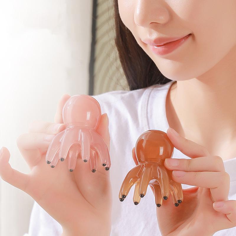Portable Jade Octopus Comb Gua Sha Scalp Therapy Tool for Relaxation And Hair Care - Octopus Design