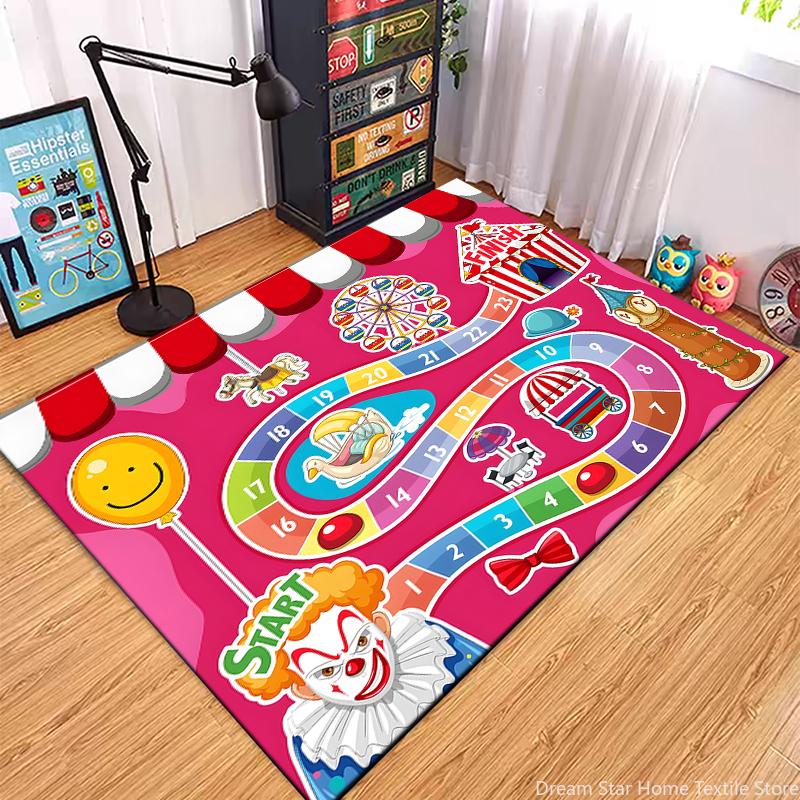Kinder Schlangen und Leitern Spielmatte Teppich für Schlafzimmer Wohnzimmer Spielzimmer Spaß Lernen Boden Kinder Anti-Rutsch-Matte Tür