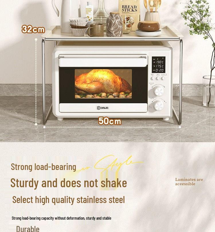 New Split Stainless Steel Multifunctional Kitchen Microwave and Electric Oven Countertop Storage Rack