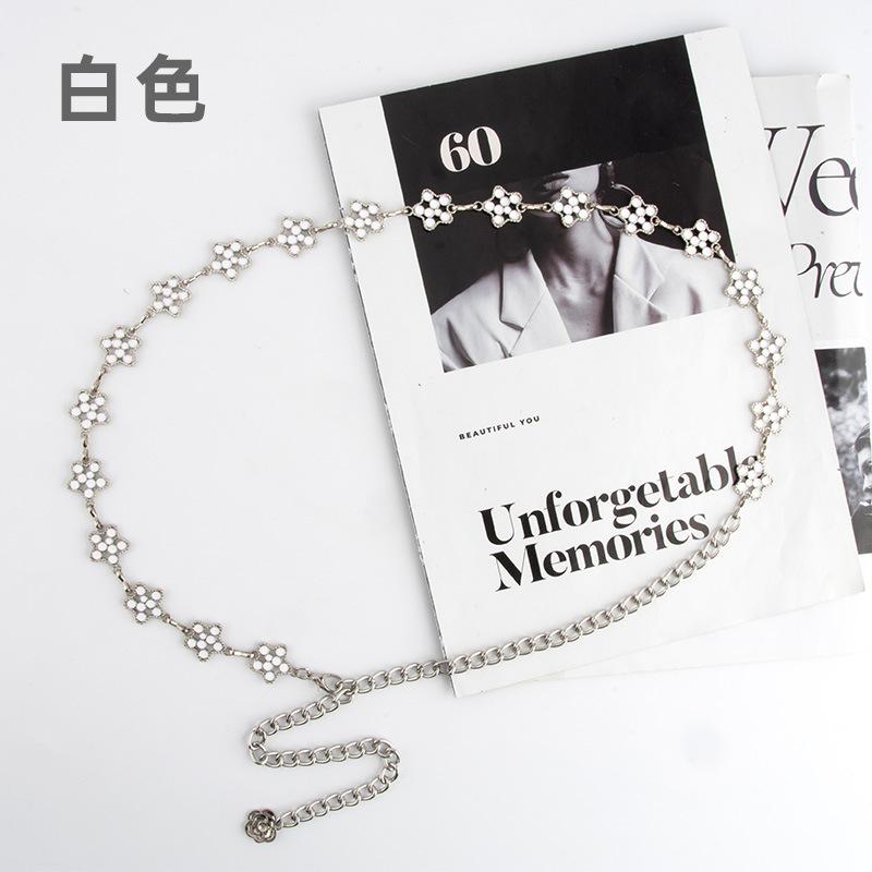 Flower Star Metal Decorative Waist Chain Women With Skirt Waist Body Chain Women'S Thin Belt Tide