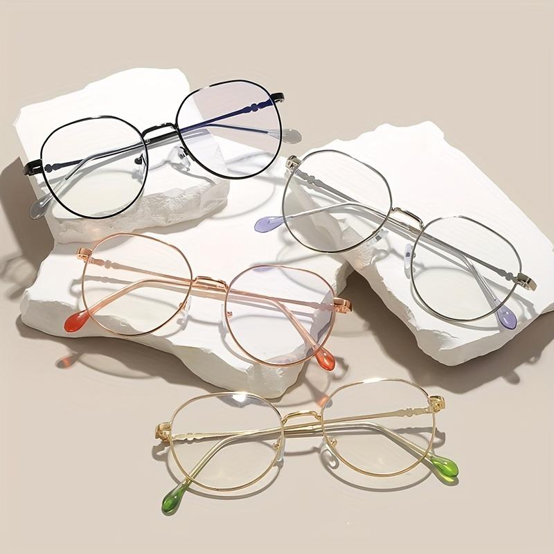 

4PCS Metal Frame Glasses Anti Blue Light Simple and Fashionable Glasses Suitable for Daily Wear