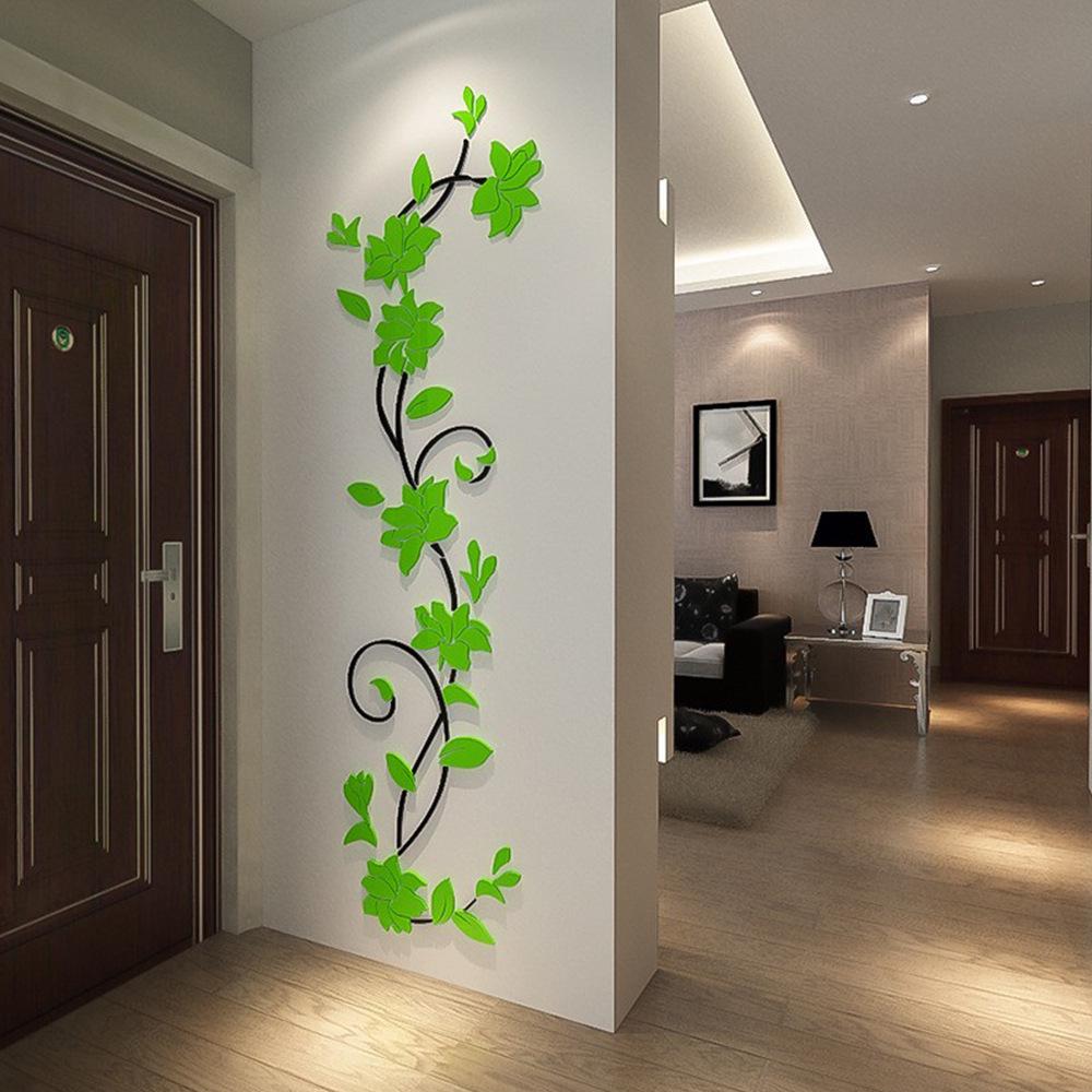 Acrylic Rose Mirror Wall Sticker for Living Room and Bedroom