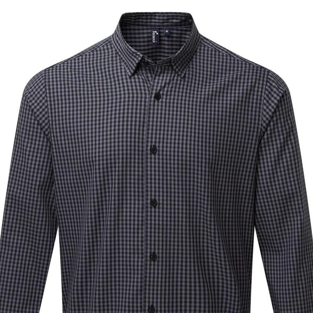 Premier Mens Maxton Checked Long-Sleeved Shirt