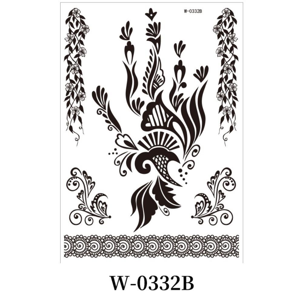 Lace Fake Tattoo Henna Tattoo Stickers Black Mehndi Stickers Body Art Sticker Finger Hand