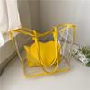 Versatile Transparent Handbags Large Capacity Beach Bag Jelly Color Shoulder Bag  Trendy Fashion