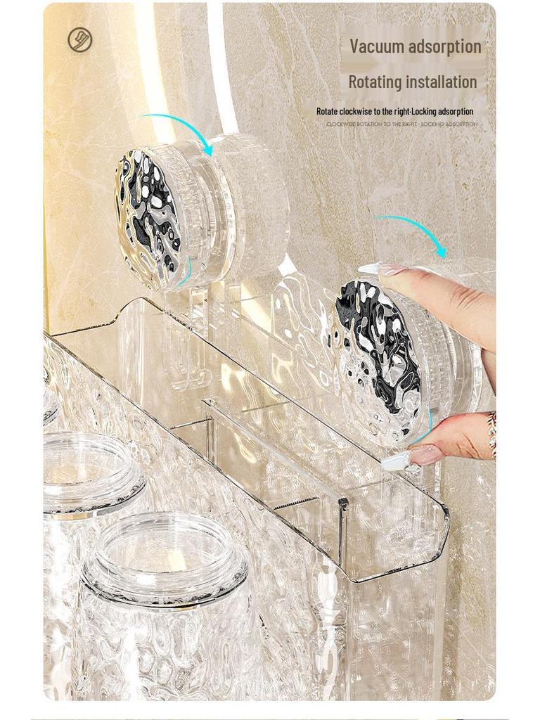 Wall-Mounted Suction Cup Toothbrush & Toothpaste Holder Set with Tooth Squeezer and Cup for Family Bathrooms