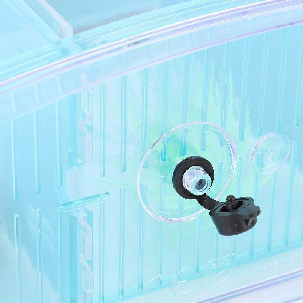 Adjustable Light Acrylic Three Areas Small Aquarium, Fish Tank, for Betta for Small Fishes(Blue)