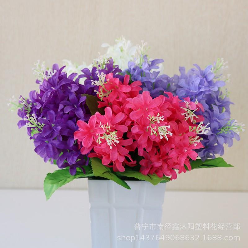 Artificial Hyacinth Delphinium 5-Branch Wedding Aisle Decor Fake Flowers Home Interior Decoration
