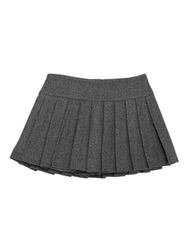 Korean Style High Waist Gray Wool Pleated Mini Skirt for Women - Sexy, Versatile, Anti-Exposure, Slimming, Autumn/Winter