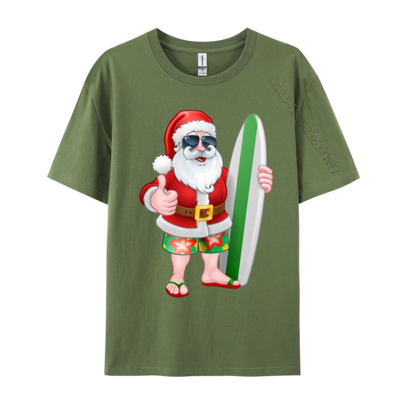 

Cool Santa Surfboard Shades Cartoon Comfortable T Shirt Company Cool Cotton Fabric Men T Shirt Hip Hop Tee Shirts Wholesale 4XL