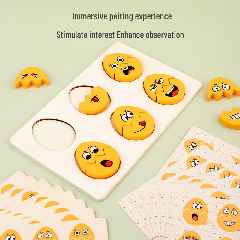 Montessori Emotion Matching Puzzle: Joy, Anger, Sadness & Happiness for Children's Educational Play