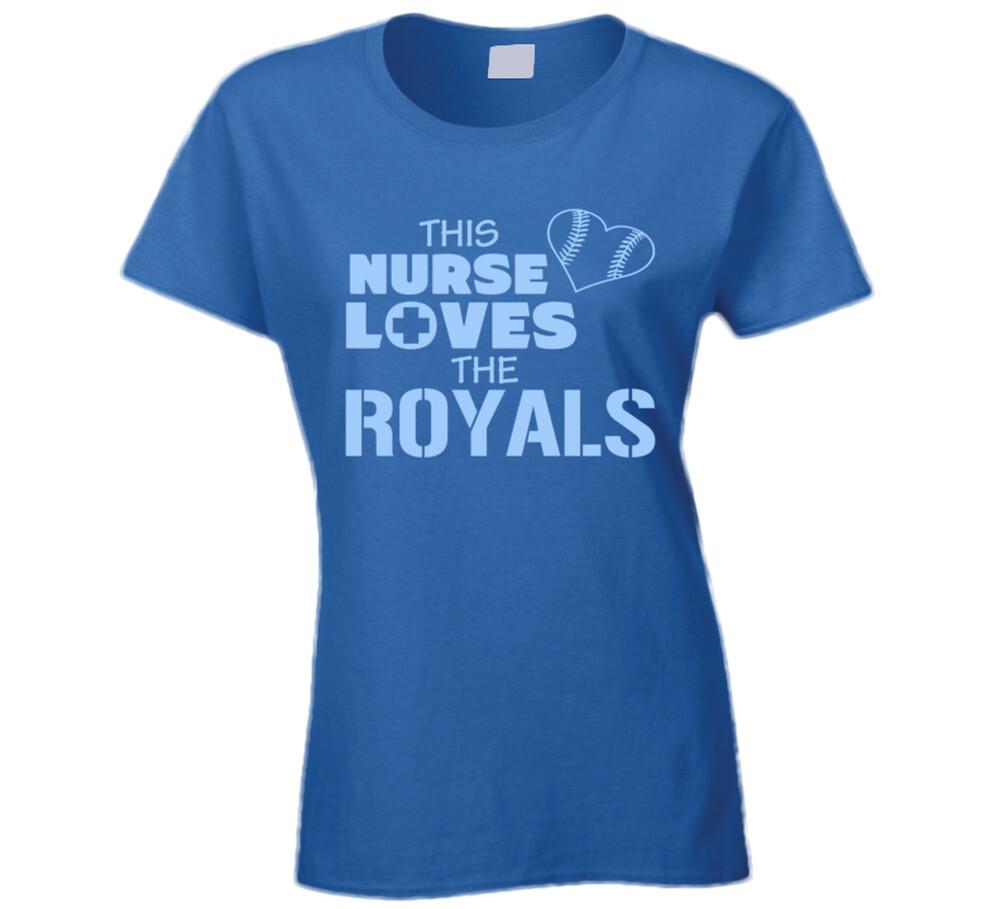 This Nurse Loves The Royals Baseball T Shirt Mens Womens Tees Top 4XL