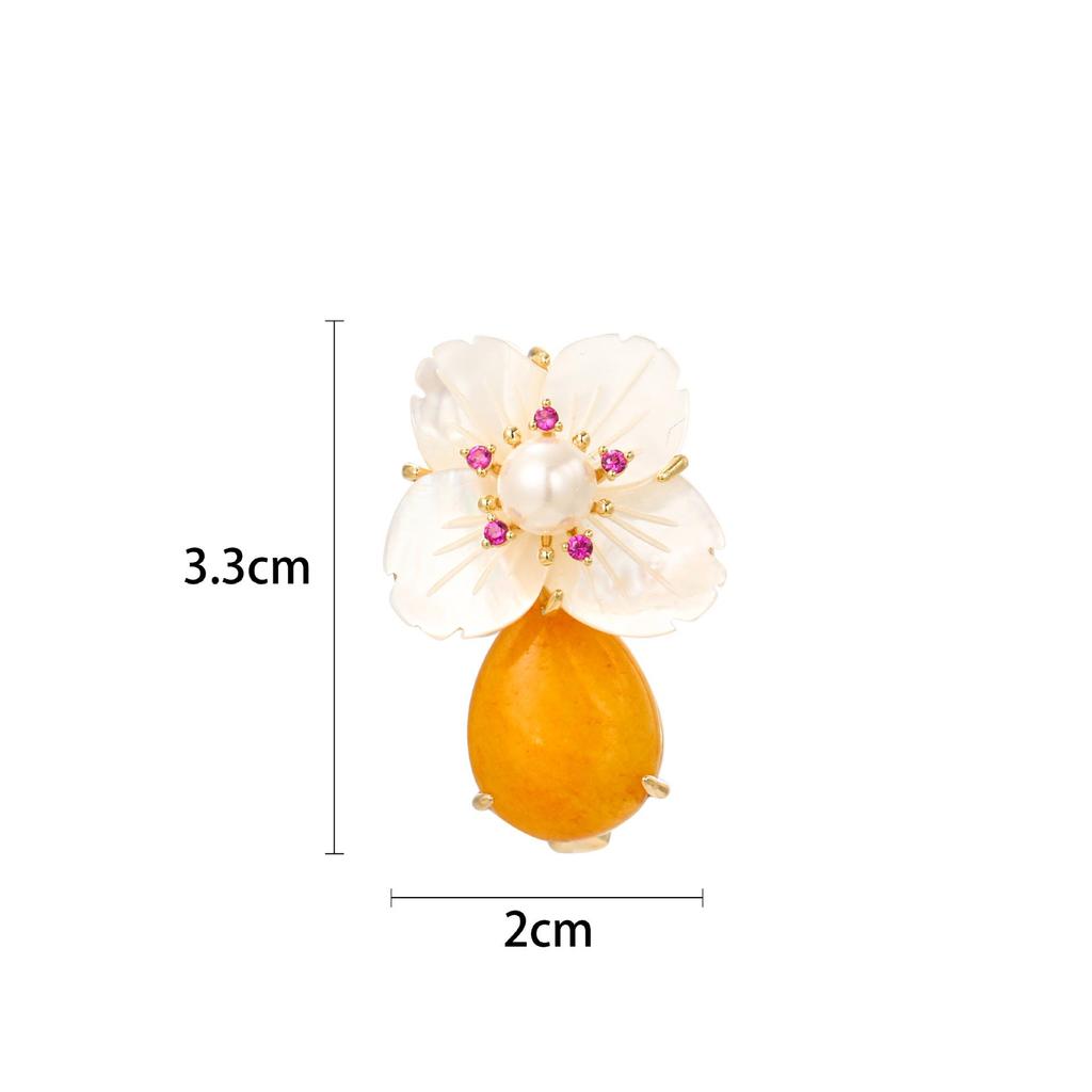 Snowflake & Butterfly Zircon Brooch with Freshwater Pearl for Women's Korean Style Suit Coat