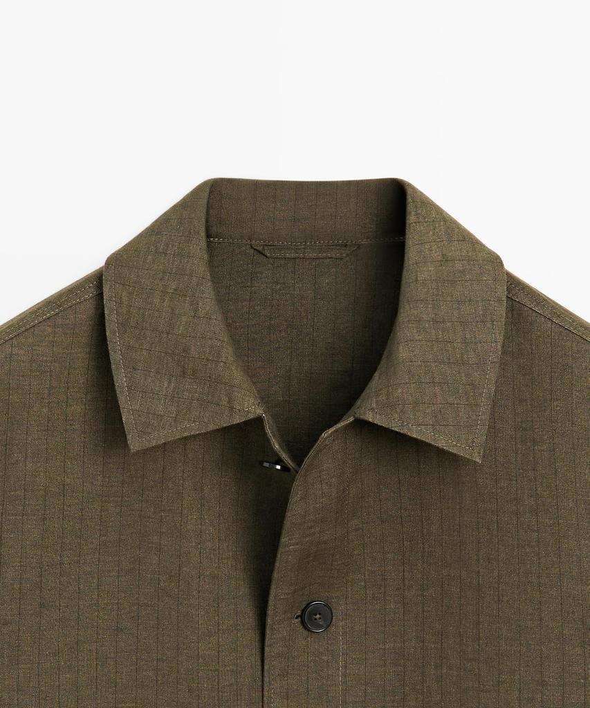Massimo Dutti 100% Linen Pocket Overshirt
