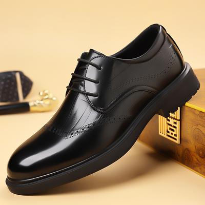 Men Classic Retro Brogues Men Lace Up Business Leather Shoes Formal Office Flats Men Wedding Party Oxford Shoes