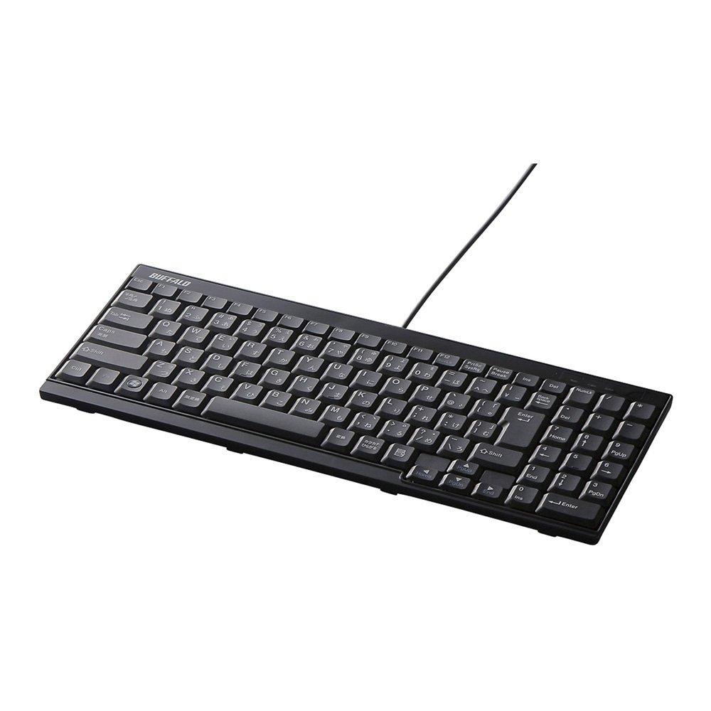 BUFFALO USB Wired Slim Keyboard, Black, BSKBU14BK