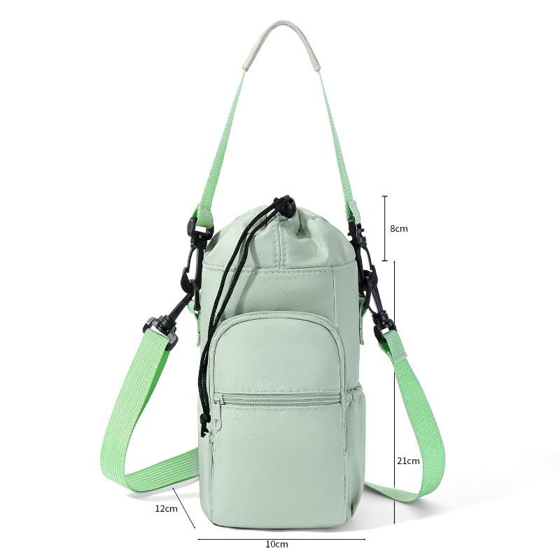 

1pcs Water Bottle Carrier Bag Insulated Cup Sleeve Multifunctional Crossbody Shoulder Bag with Pocket зелёный