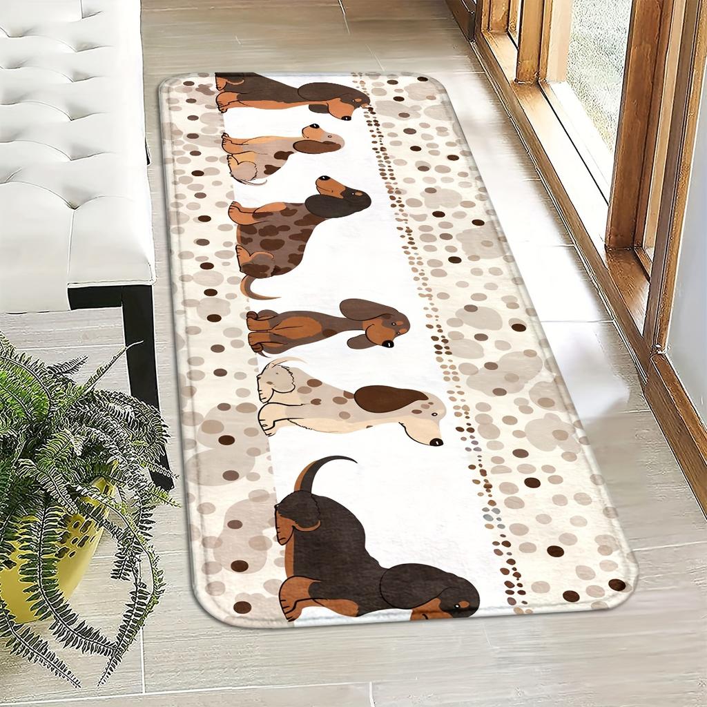 1Pcs Anti Fatigue Kitchen Rugs, Cute Dog Print Waterproof Non-Slip Thick Cushioned Kitchen Mat Heavy Duty Comfort Standing Mat for Kitchen