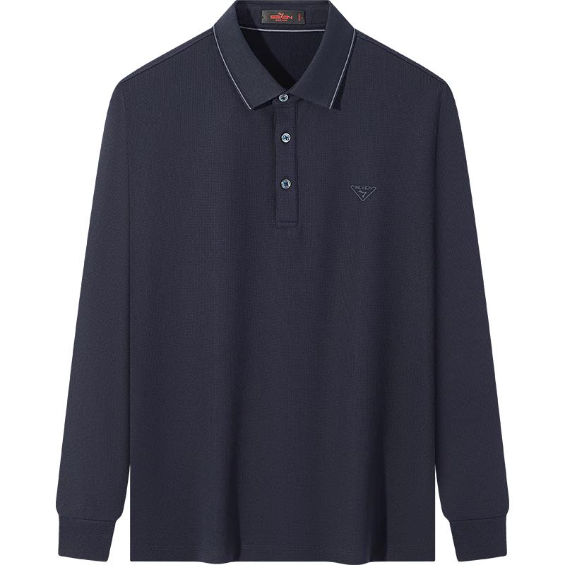 Septwolves Men s Waffle Knit Long Sleeve Polo Shirt M