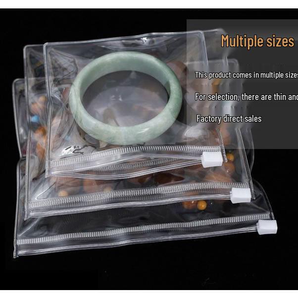 Clear PVC Zipper Bag for Anti-Oxidation Jewelry Storage: Self-Sealing Design for Wenwan Beads and Bracelets.