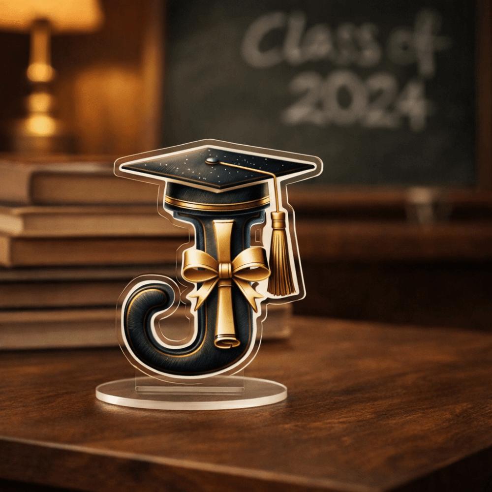 Alphabet Design Graduation Decorations 2D Flat Desktop Ornament Graduation Gifts  Celebration