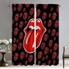 Rolling Stones Tulle for Bedroom Blackout Curtain for Room 2 Panel Halloween Decoration Elegant Room Curtains Shades Partition