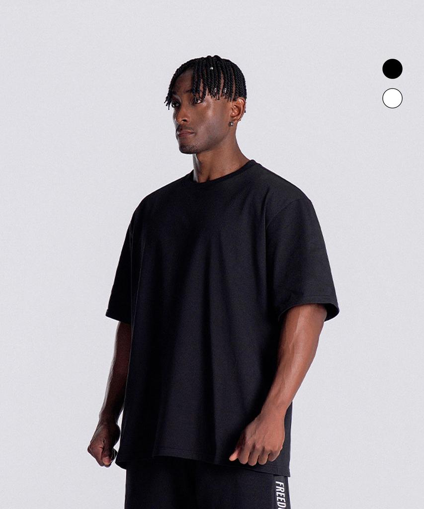 FREEDOM Plain Semi-Oversized T-Shirt_2 Colors