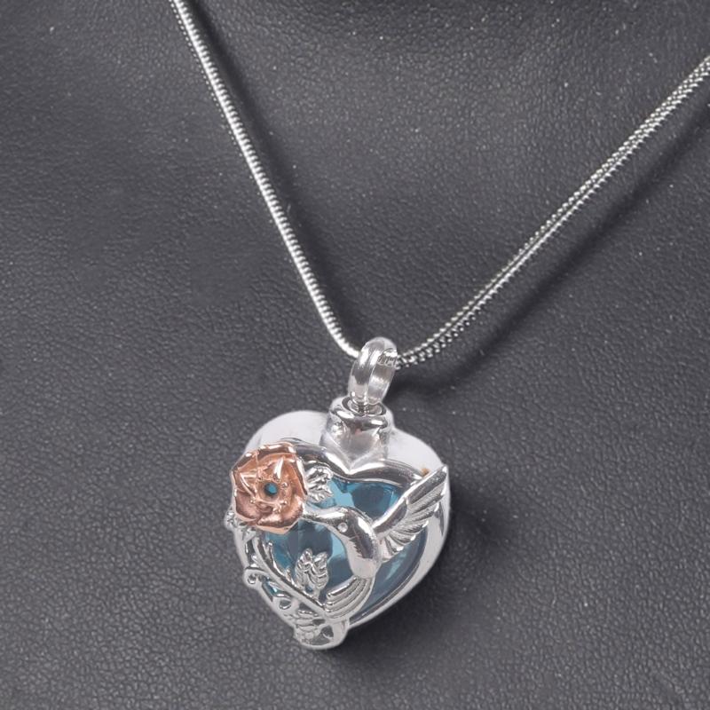 Colar Memorial Recipiente para Cinzas Medalhão Cremação Joia de Pescoço para Cinzas/Cabelo Colar Medalhão Elegante para Mulheres Homens