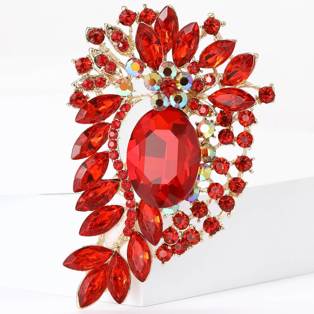 Elegant Crystal Alloy Brooch for Women's Suit