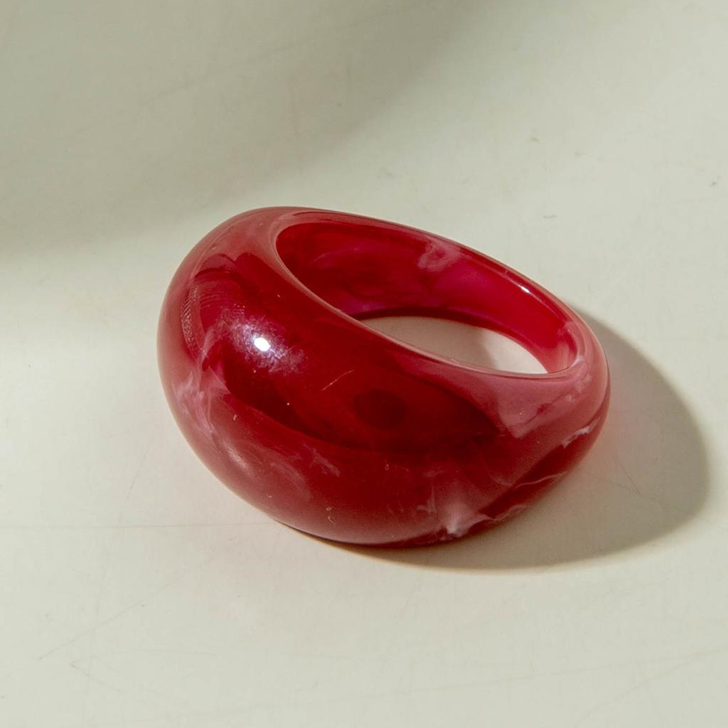 Accessories Geometric Punk Style Retro Ring, Glossy Acrylic Ring Ring Wholesale