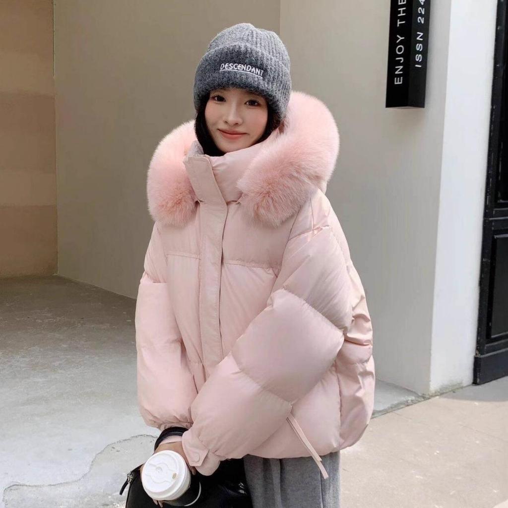 2025 Winter Short Women's Down Jacket: Sweet Korean Style, Petite Fit, White Duck Down, Loose, Thickened Coat