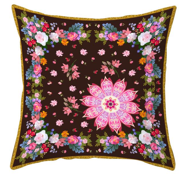 Mandala Ethnic Style Printed Peach Skin Velvet Pillowcase, Bohemian Home Pillow and Cushion Cover