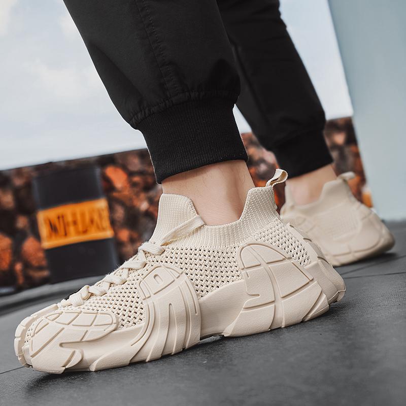 2025 Letnie Brązowe Codzienne Trampki Skarpety Męskie Buty Oddychająca Dzianina Męskie Treningowe Platforma Męskie Buty do Biegania zapatillas de hombre