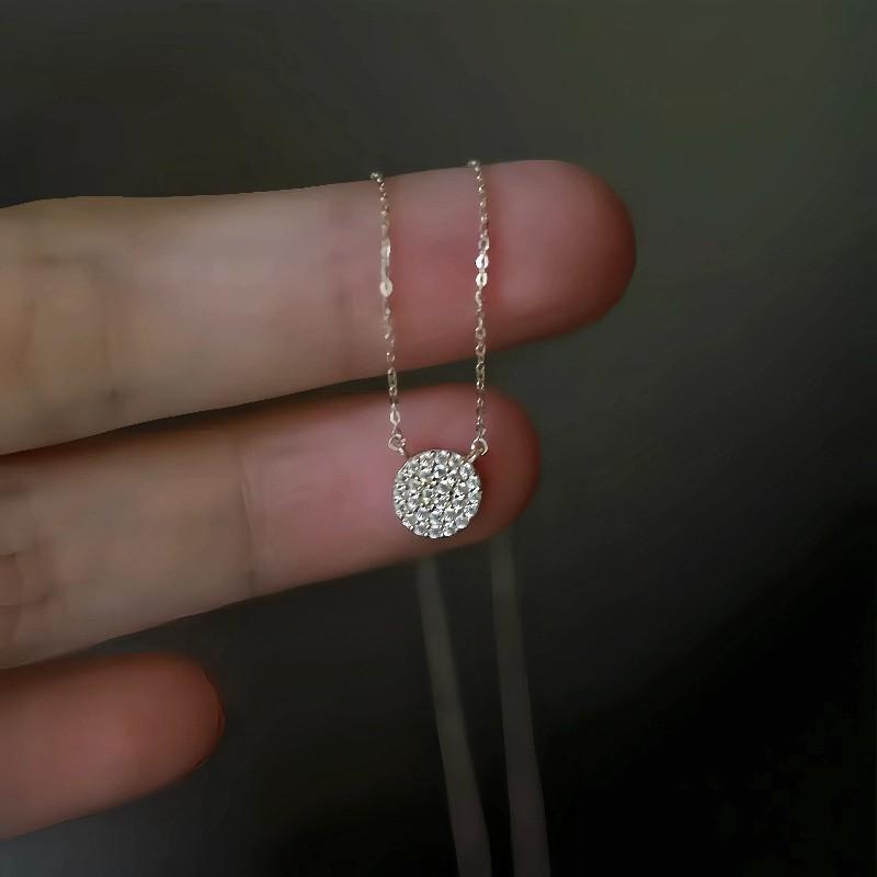 S925 Sterling Silver Gold Star Round Necklace French Light Luxury Clavicle 2026
