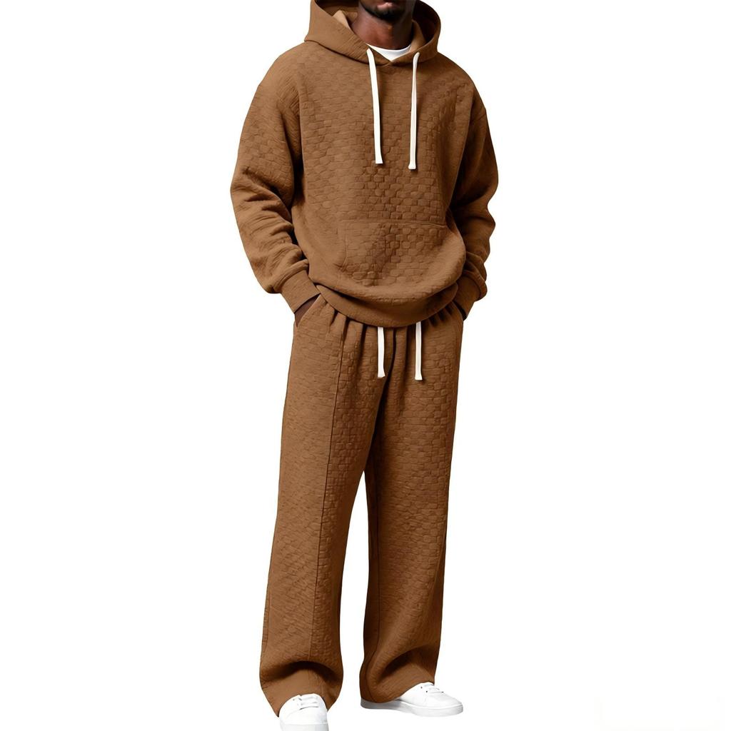 Herren Zweiteiliges Twill-Set Farbe Lässiges Outfit für den Alltag