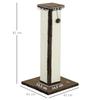 81cm Cat Scratcher, Vertical Full Scratcher w/ Natural Sisal Rope, Hanging Ball, Soft Plush - Brown