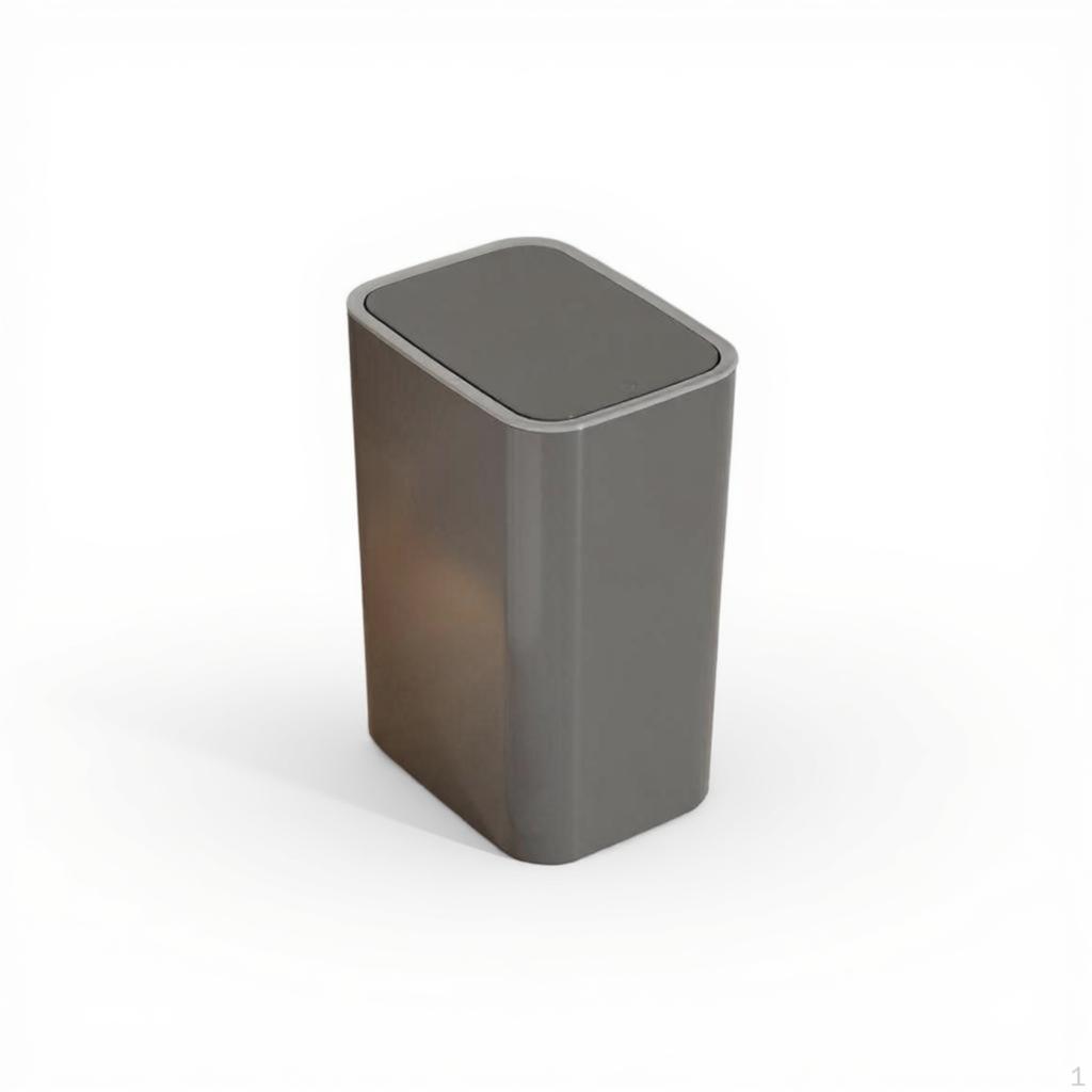 Mülleimer, Drückdeckel, Badezimmer Küchenabfalleimer, Modernes Design Weiß 24,5x17,5x33cm