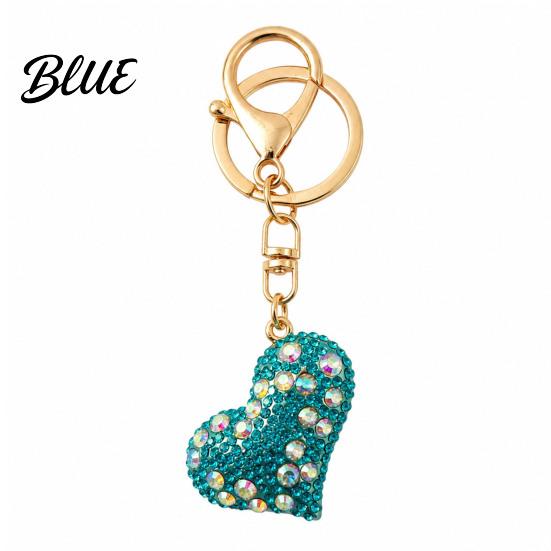 Heart Shaped Key Holder Sparkling Rhinestone Love Keychain  Zinc Alloy Car Ring Ring Handbags Backpacks Purse Charm Accessory Gift for Women Chain