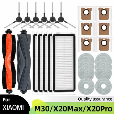 Passend für Xiaomi Mijia M30 D102 / Xiaomi X20 Max D109GL / Xiaomi X20 Pro D102GL Teile Haupt-Seitenbürste Filter Mopptuch Staubbeutel