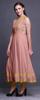 Bimba Aquamarine Green Damask Printed Women Designer Mandarin Collar Anarkali Dress Indian Ethnic Kurta