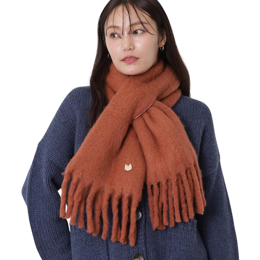 Moonbat PAUL & JOE ACCESSOIRES Volume Scarf, Wool Blend, Solid Color, 52168, Terracotta