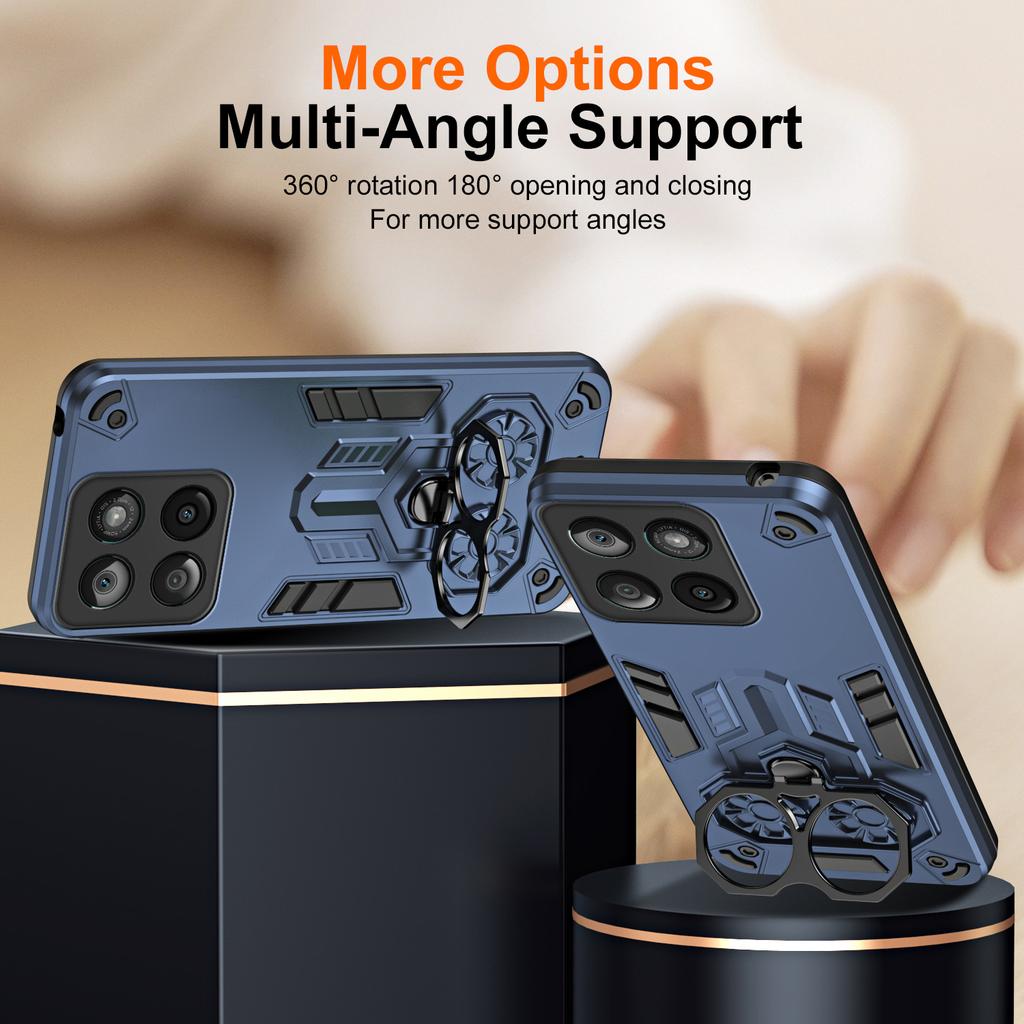 For Motorola Edge 60 Fusion 5G/Edge 60 5G Case Ring Holder Kickstand PC+TPU Shockproof Phone Cover